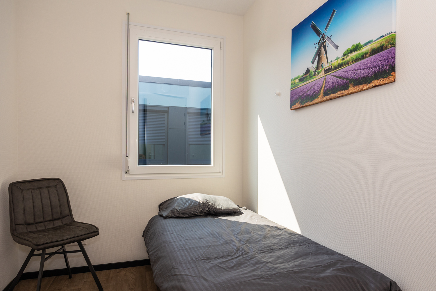 Slaapkamer in HomeFlex Schagen na schoonmaak en oplevering