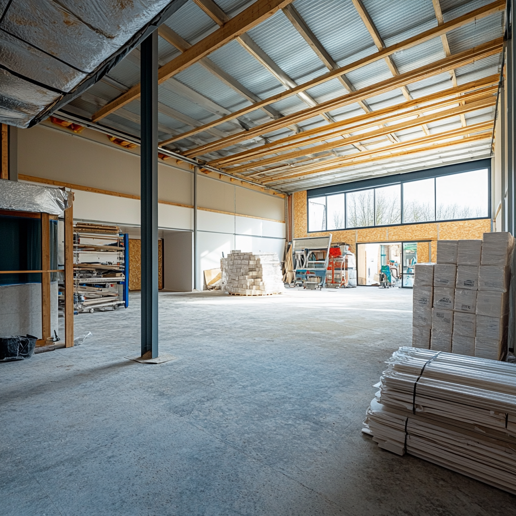 Schoongemaakte bouwlocatie na professionele reiniging, klaar voor oplevering.